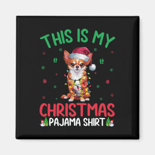 Ugly Xmas Tree Lights Santa Chihuahua Dog Christma Magnet