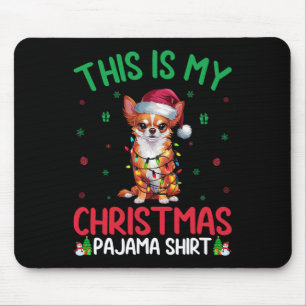 Ugly Xmas Tree Lights Santa Chihuahua Dog Christma Mouse Mat