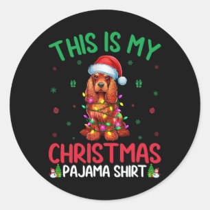 Ugly Xmas Tree Lights Santa Er Spaniel Dog Christm Classic Round Sticker