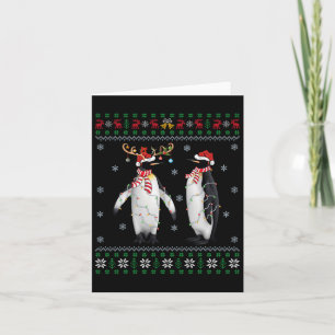 Ugly Xmas Tree Lights Santa Hat Penguin Bird Chris Card
