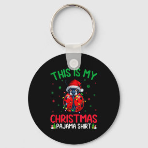 Ugly Xmas Tree Lights Santa Ladybug Christmas Paja Key Ring