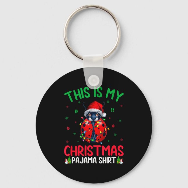 Ugly Xmas Tree Lights Santa Ladybug Christmas Paja Key Ring (Front)