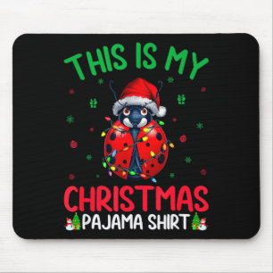 Ugly Xmas Tree Lights Santa Ladybug Christmas Paja Mouse Mat