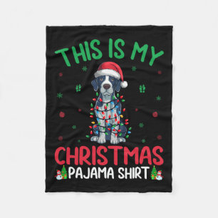 Ugly Xmas Tree Santa English Pointer Dog Christmas Fleece Blanket