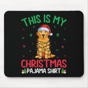 Ugly Xmas Tree Santa Golden Retriever Dog Christma Mouse Mat