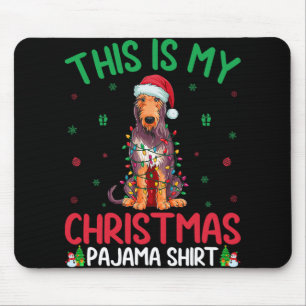 Ugly Xmas Tree Santa Irish Wolfhound Dog Christmas Mouse Mat