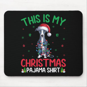 Ugly Xmas Tree Santa Italian Greyhound Dog Christm Mouse Mat