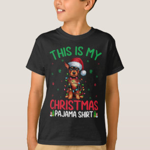 Ugly Xmas Tree Santa Miniature Pinscher Dog Christ T-Shirt