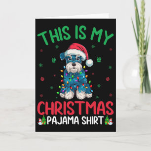 Ugly Xmas Tree Santa Miniature Schnauzer Dog Chris Card