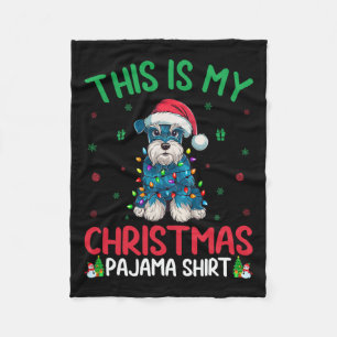 Ugly Xmas Tree Santa Miniature Schnauzer Dog Chris Fleece Blanket