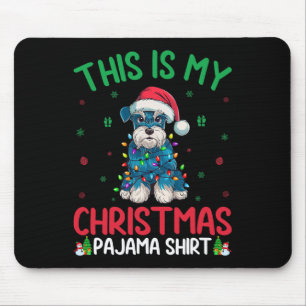 Ugly Xmas Tree Santa Miniature Schnauzer Dog Chris Mouse Mat