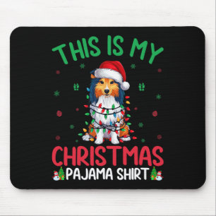 Ugly Xmas Tree Santa Shetland Sheepdog Dog Christm Mouse Mat