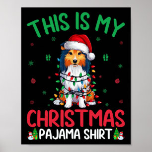 Ugly Xmas Tree Santa Shetland Sheepdog Dog Christm Poster