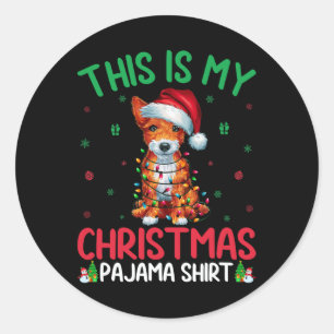 Ugly Xmas Tree Santa Toy Fox Terrier Dog Christmas Classic Round Sticker