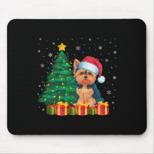 Ugly Yorkie Santa Hat Christmas Lights Dog Lover X Mouse Mat