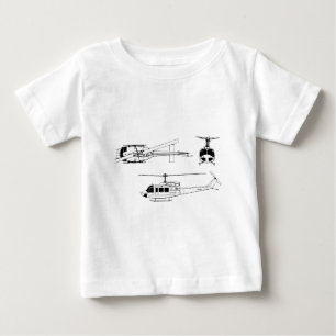 UH1 Huey Blueprint (Iriquois) Baby T-Shirt
