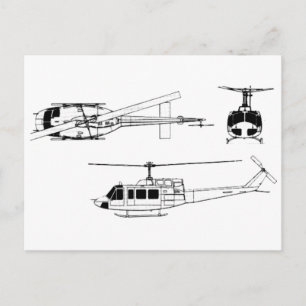 UH1 Huey Blueprint (Iriquois) Postcard