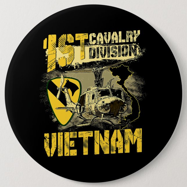 Uh1 Huey Helicopter 1st Cavalry Division Vietnam V 6 Cm Round Badge (Front)