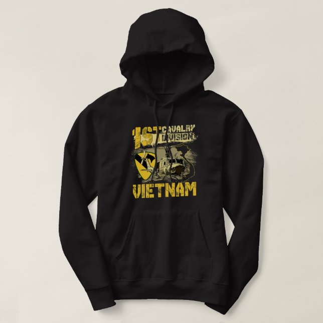 Uh1 Huey Helicopter 1st Cavalry Division Vietnam V Hoodie (Design Front)