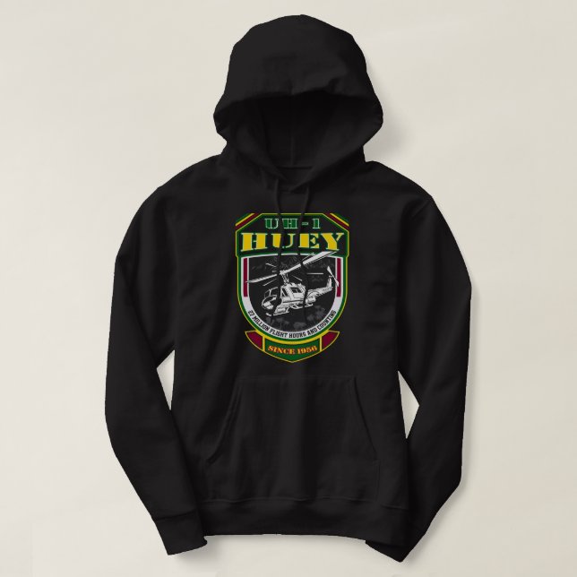 UH1 Huey Since 1956 Vietnam Veteran Pilot 334 Hoodie (Design Front)