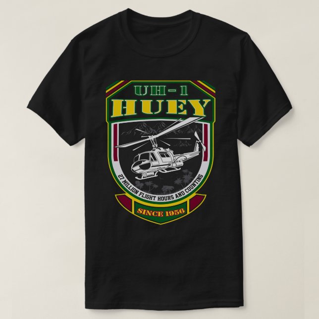 UH1 Huey Since 1956 Vietnam Veteran Pilot 334 T-Shirt (Design Front)