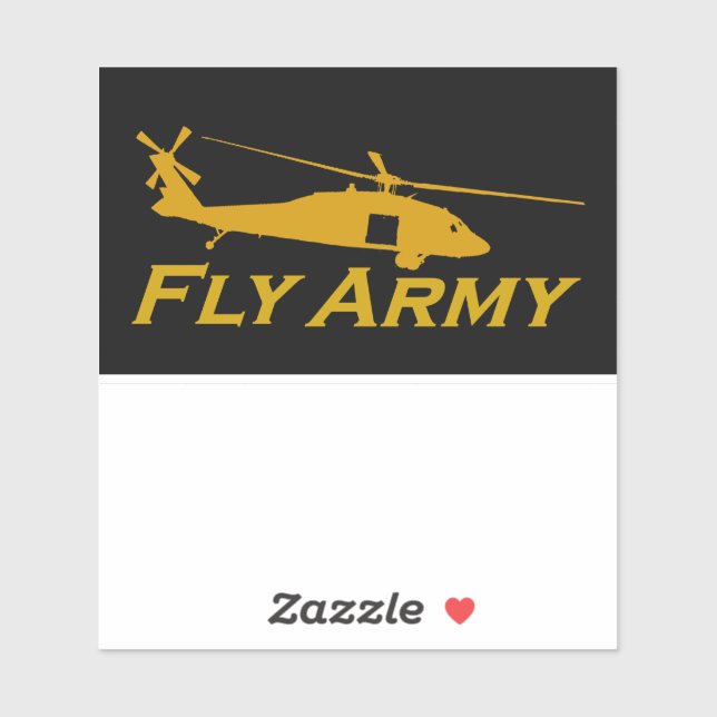 UH60 Blackhawk Side Fly Army Sticker (Sheet)