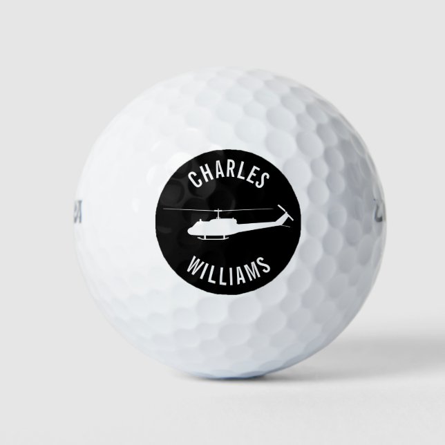 UH-1 Huey Golf Ball with Custom Name (Front)