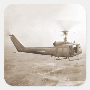 UH-1 Huey over Vietnam rice paddies sticker