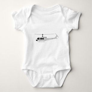 UH-1 Profile - Utility Helicopter Baby Bodysuit
