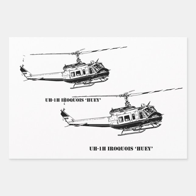 UH-1H Helicopter Wrapping Paper Sheet (Front)