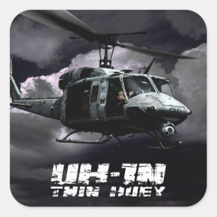 UH-1N Twin Huey Square Sticker