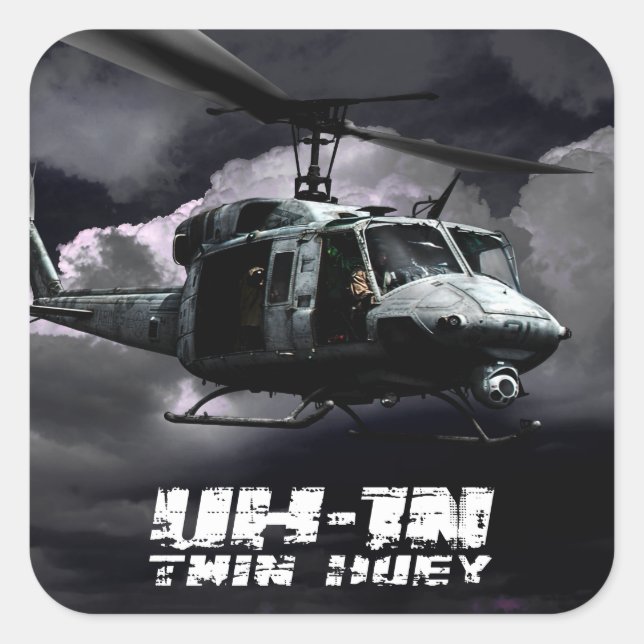 UH-1N Twin Huey Square Sticker (Front)