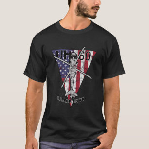Uh-60 Black Hawk Military Helicopter Patriotic Vin T-Shirt