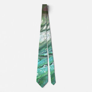 Uh Oh 2 Cool Green Abstract Tie