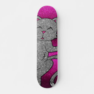 Uh Oh Kitty Bling Glitter Skate Party Luxurious Sk Skateboard