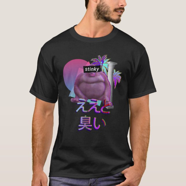 Uh Oh Stinky Poop Le Monke Aesthetics Vaporwave Me T-Shirt (Front)