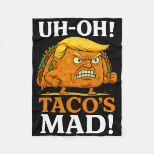Uh Oh Taco's Mad Orange Faced Taco Fleece Blanket