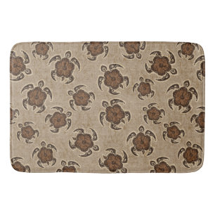 Uhane Honu Hibiscus Batik Hawaiian Turtle Bath Mat