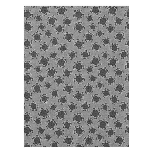 Uhane Honu Hibiscus Batik Hawaiian Turtle Tablecloth (Front)