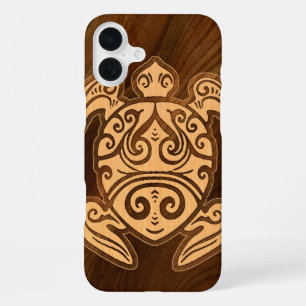 Uhane u’i Honu Faux Wood Hawaiian Turtle Case-Mate iPhone 16 Plus Case