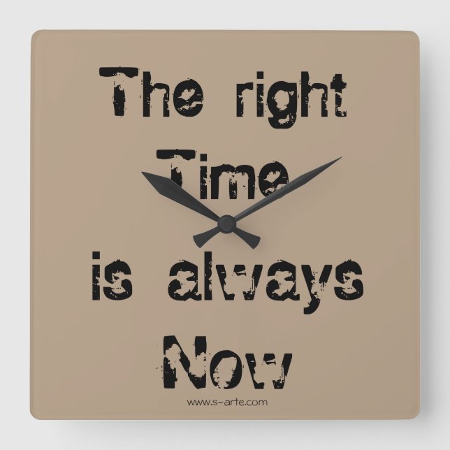 Uhr "The right time" Square Wall Clock (Front)