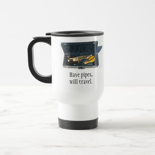 Uilleann Piper: Have Pipes, Will Travel Mug (Left)