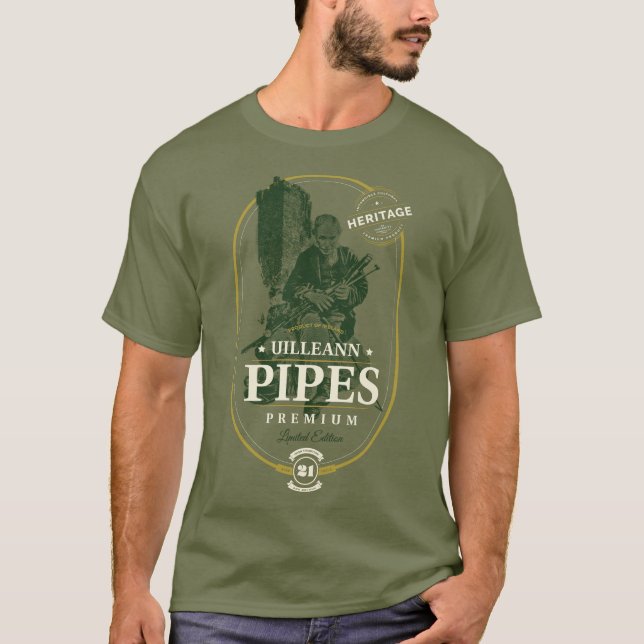 Uilleann Pipes Premium T-Shirt (Front)