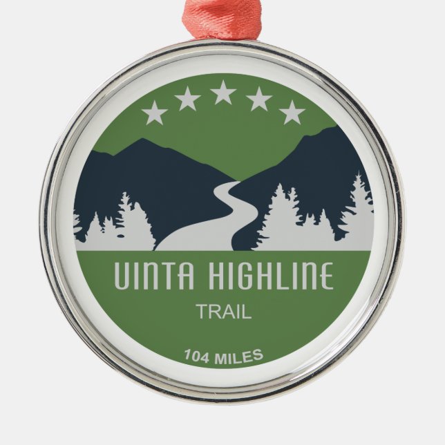 Uinta Highline Trail Utah Metal Tree Decoration (Front)