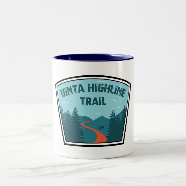 Uinta Highline Trail Utah Two-Tone Coffee Mug (Center)