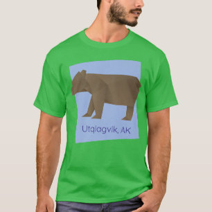 UItqiagvik AK Brown Origami Bear Abstract Geometri T-Shirt