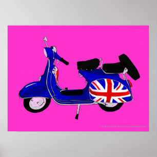 UJ Blue Scooter Pop Art Print