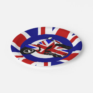 UJ mod scooter on target Uj Background Paper Plate