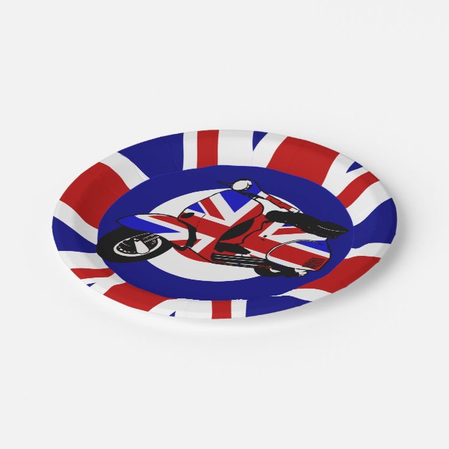 UJ mod scooter on target Uj Background Paper Plate (Angled)