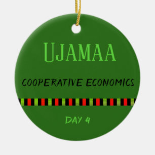 Ujamaa - Kwanzaa Day 4 Green Ceramic Tree Decoration